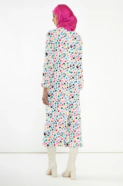 Glamorous Best Dressed Guest|Day Dresses|Abstract Spot Long-Sleeve Midi-Dress -