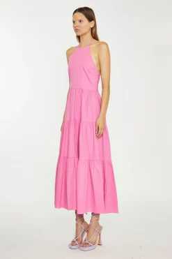 Glamorous Graduation|Best Dressed Guest|Azelea Halter-Neck Tiered Midi Dress -