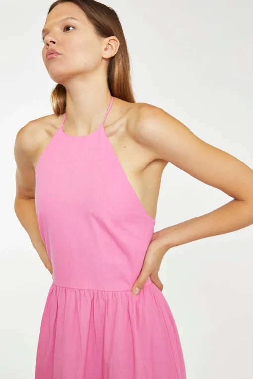 Glamorous Graduation|Best Dressed Guest|Azelea Halter-Neck Tiered Midi Dress -
