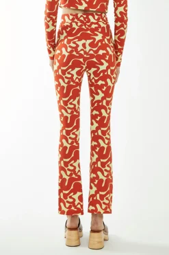 Glamorous Jet Setter|Glamorous Care: Our Sustainable Collection|Banana-Orange Squiggle Jersey Flared Trousers -