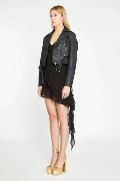 Glamorous Go To Partywear|Jackets|Black Antique Cropped Belted Jacket -