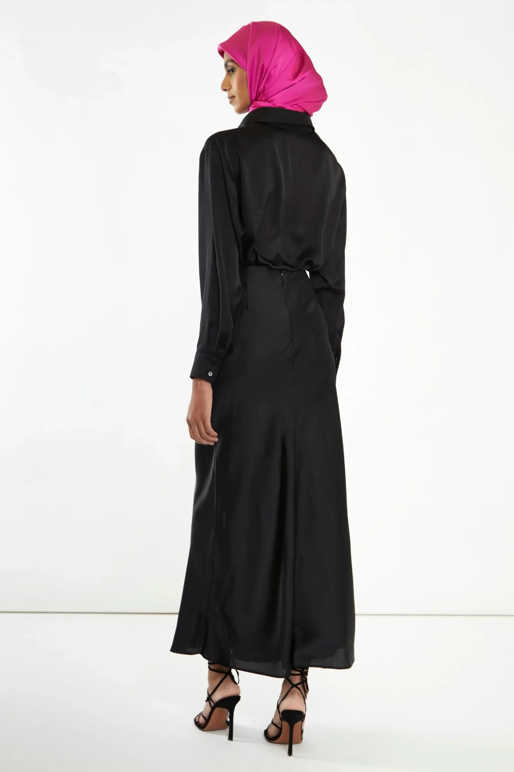 Glamorous Best Dressed Guest|Going Out Skirts|Black Bias-Cut Maxi-skirt -