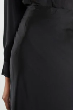 Glamorous Best Dressed Guest|Going Out Skirts|Black Bias-Cut Maxi-skirt -