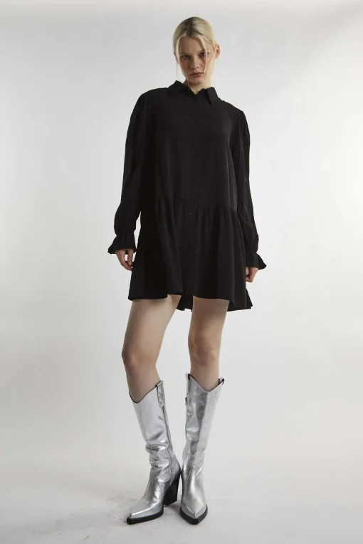 Glamorous Day Dresses|Mini Dresses|Black Collared Mini-Dress -