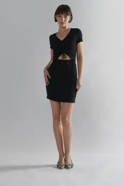 Glamorous Day Dresses|Mini Dresses|Black Cut-Out- Mini-Dresses -