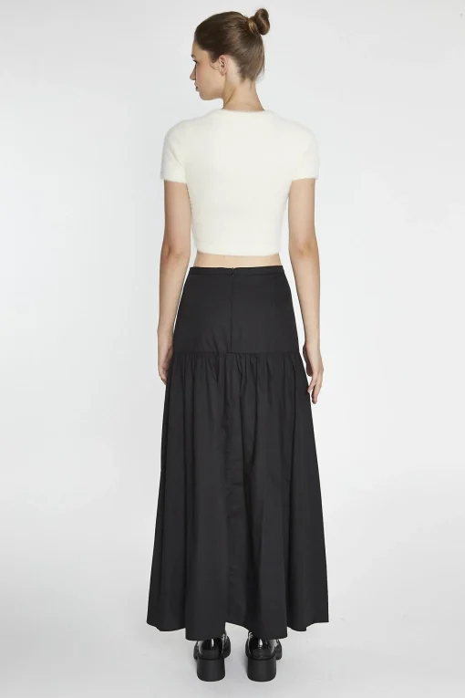 Glamorous Maxi Skirts|Black Dropped Waist Maxi-Skirt -