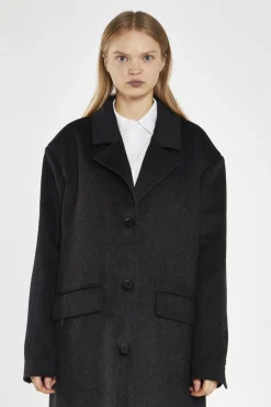 Glamorous Longline Coats|Coats|Black Herringbone Oversized Longline-Coat -