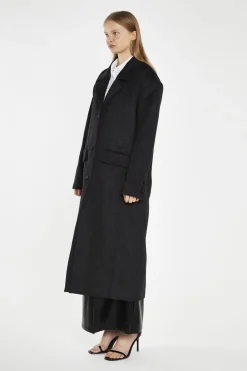 Glamorous Longline Coats|Coats|Black Herringbone Oversized Longline-Coat -