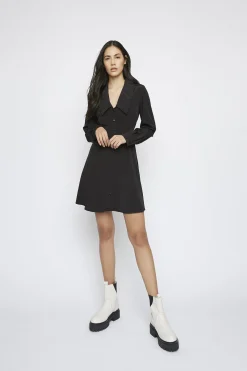 Glamorous Day Dresses|Mini Dresses|Black Long-Sleeve V-Neck Mini-Dress -