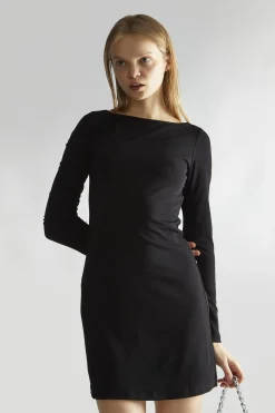 Glamorous Day Dresses|Party Dresses|Black Open-Back Mini-Dress -