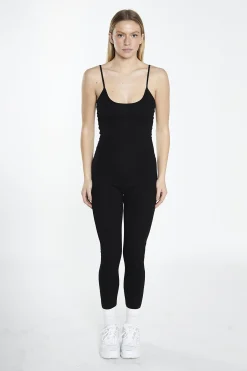 Glamorous Activewear|Black Scoop-Neck Full-Body-Unitard -