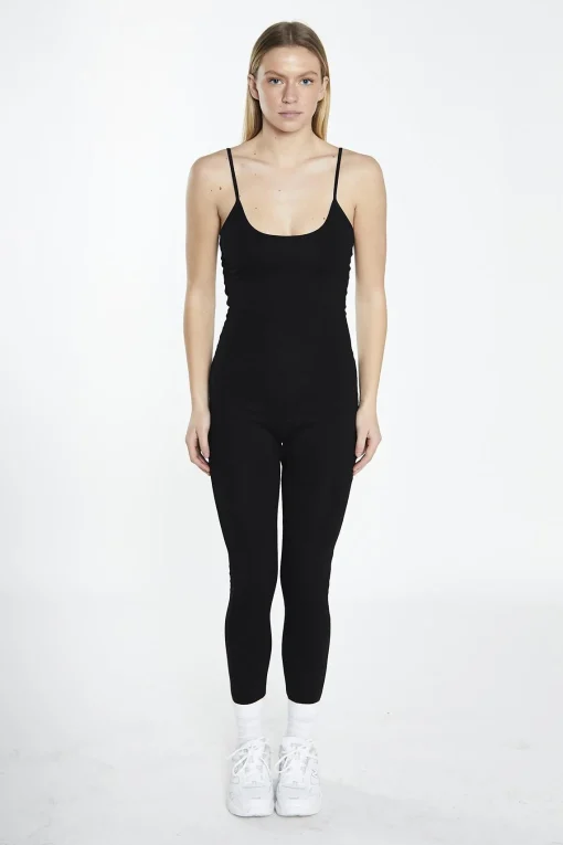 Glamorous Activewear|Black Scoop-Neck Full-Body-Unitard -