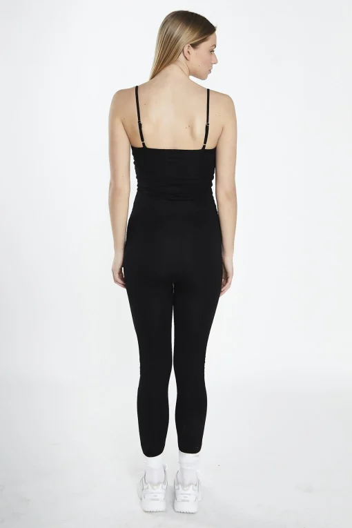 Glamorous Activewear|Black Scoop-Neck Full-Body-Unitard -