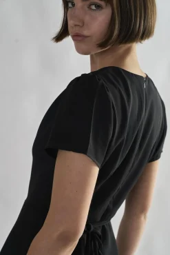 Glamorous Day Dresses|Mini Dresses|Black V-Neck Mini-Dresses -