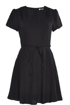 Glamorous Day Dresses|Mini Dresses|Black V-Neck Mini-Dresses -