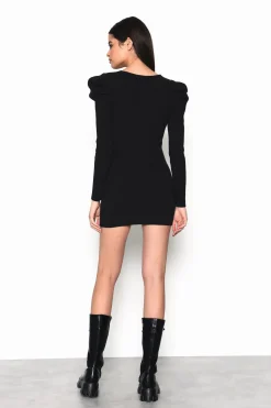 Glamorous Day Dresses|Mini Dresses|Black V-Neck-Mini-Dresses -