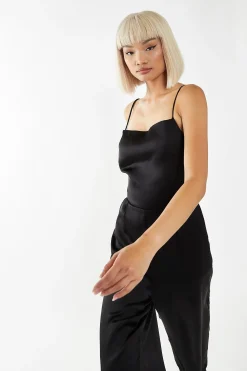Glamorous Best Dressed Guest|Go To Partywear|Black Wide Leg Low Tie-back Jumpsuit -