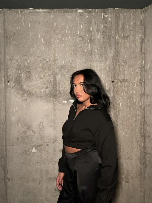 Glamorous Loungewear|Jumpers|Black Zip- Neck -Jumper -