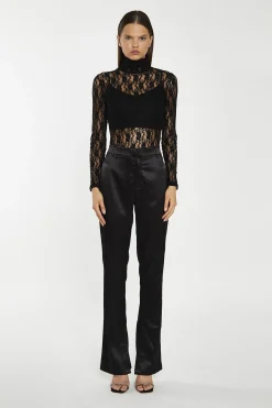 Glamorous Crops, Corsets & Bodysuits|Black-Lace High-Neck Bodysuit -