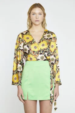 Glamorous Mini Skirts|Bright Green Pencil Mini-Skirt -