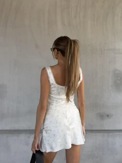 Glamorous Bottoms|Co-ords|Cassidy Co-ord Satin Wrap Skirt with Lace Trim -Green Pink Stem Floral -