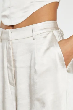 Glamorous Workwear|Go To Partywear|Champagne Satin Wide Leg Trousers -