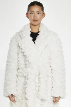 Glamorous Faux Fur & Leather|Coats|Cream Faux Fur Longline-Coat -