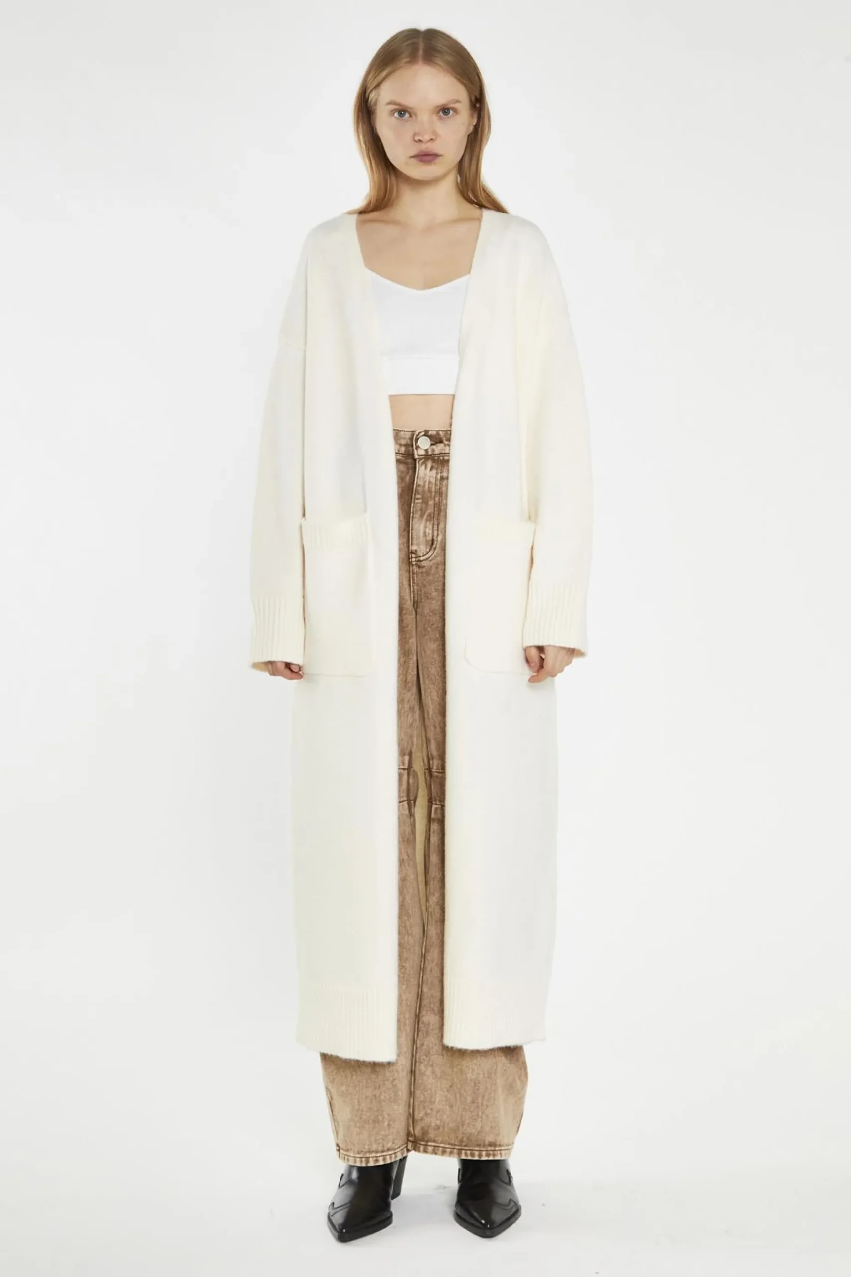 Glamorous Cardigans|Cream Longline-Cardigan -
