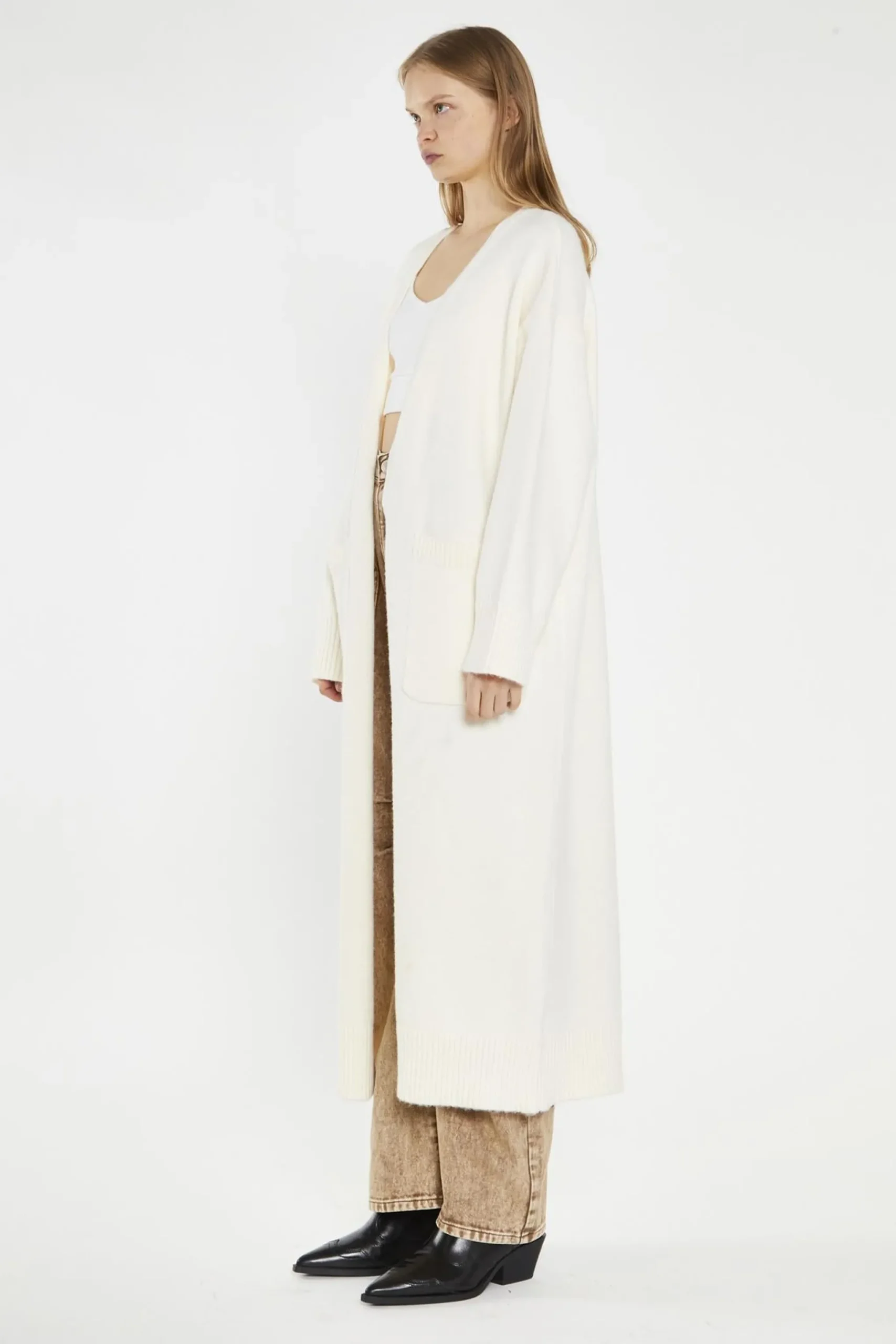 Glamorous Cardigans|Cream Longline-Cardigan -