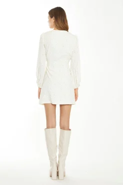 Glamorous Chic Escapes|Day Dresses|Cream Peach Ditsy Mini Dress -
