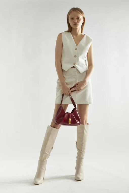 Glamorous Co-ords|Coats|Cream-Corduroy Classic-Waistcoat -