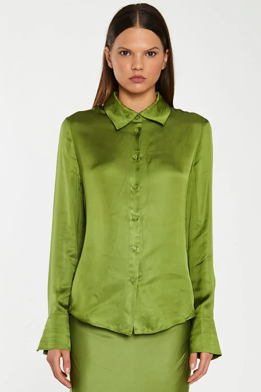 Glamorous Co-ords|Dark-Apple Green Classic -Shirt -