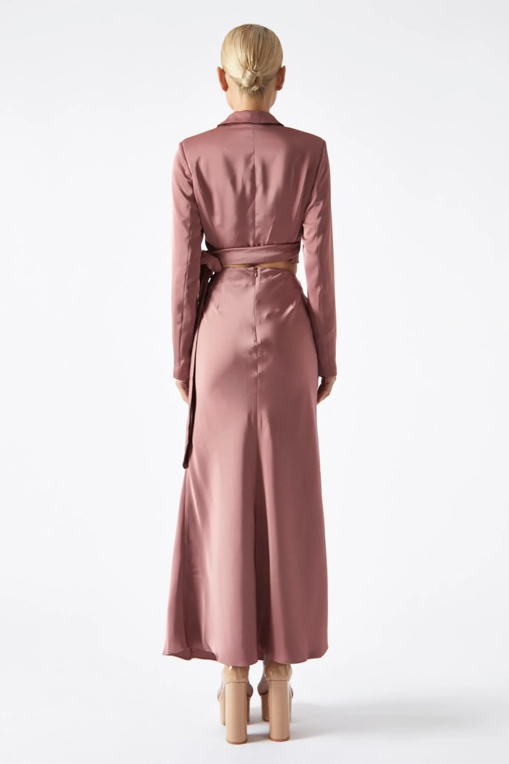 Glamorous Prom|Workwear|Dark-Rose Bias-Cut Midaxi-Skirt -