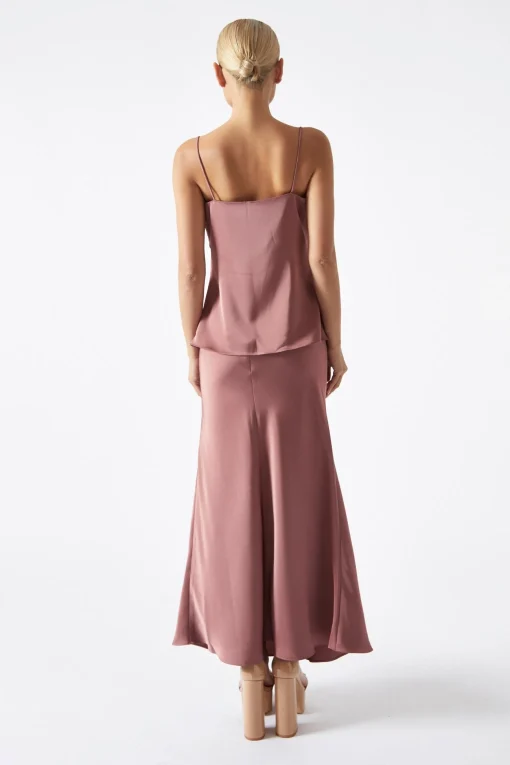 Glamorous Prom|Workwear|Dark-Rose Cowl Neck Top -