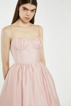 Glamorous Best Dressed Guest|Go To Partywear|Dusty Pink Corset Skater Mini-Dress -