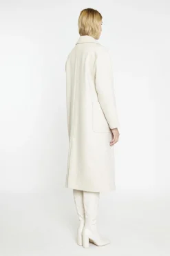 Glamorous Longline Coats|Coats|Ecru Double Breasted Longline-Coat -
