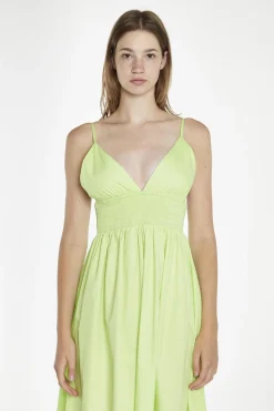 Glamorous Best Dressed Guest|Day Dresses|Electric-Lime Shirred Waist Maxi-Dress -