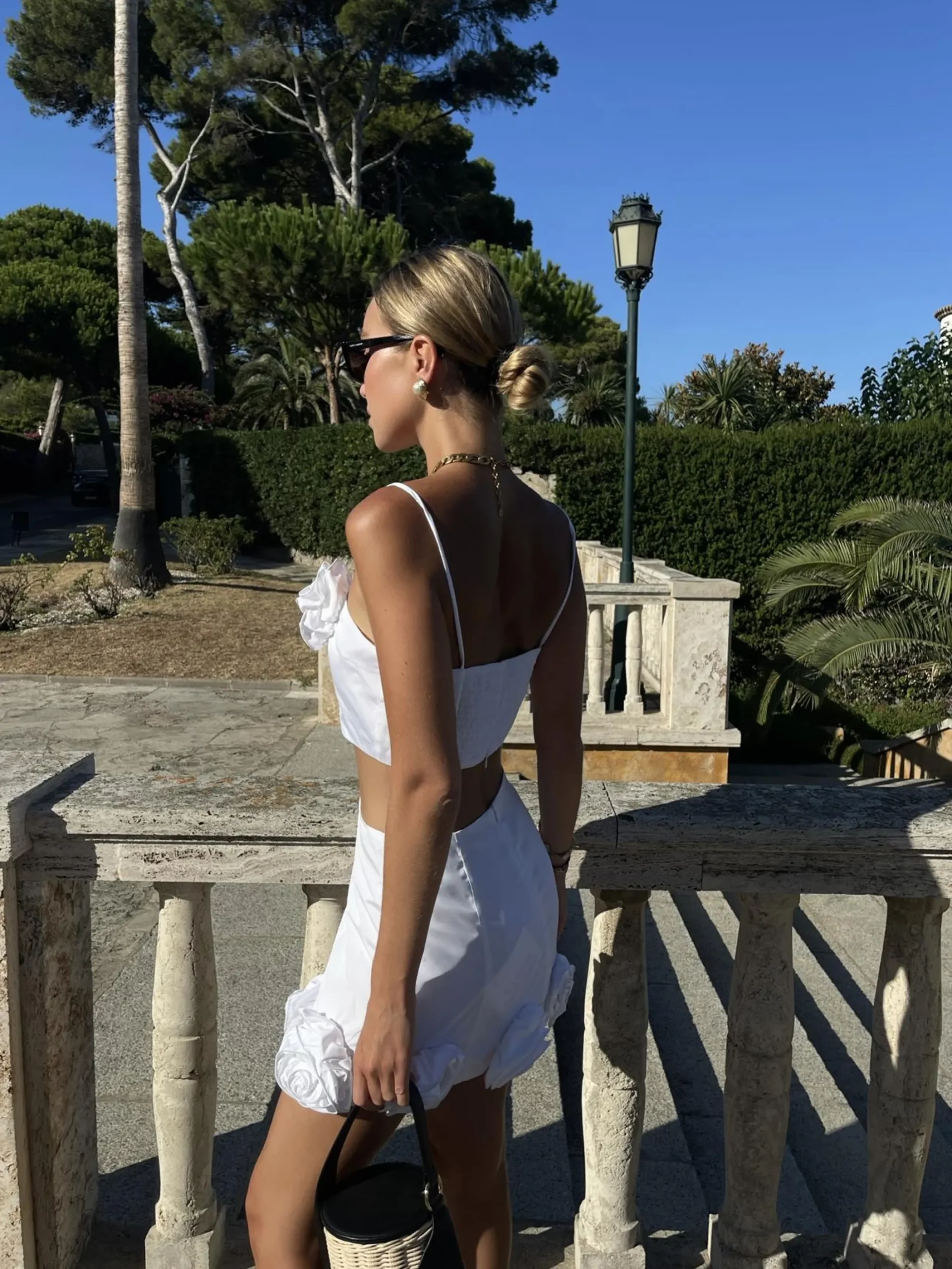 Glamorous Tops|Co-ords|Ella Co-ord 3D Corsage Crop-Top -White -