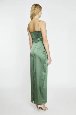 Glamorous Satin Dresses|Maxi Dresses|Forest Green Satin Maxi-Dress -
