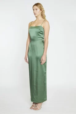 Glamorous Satin Dresses|Maxi Dresses|Forest Green Satin Maxi-Dress -