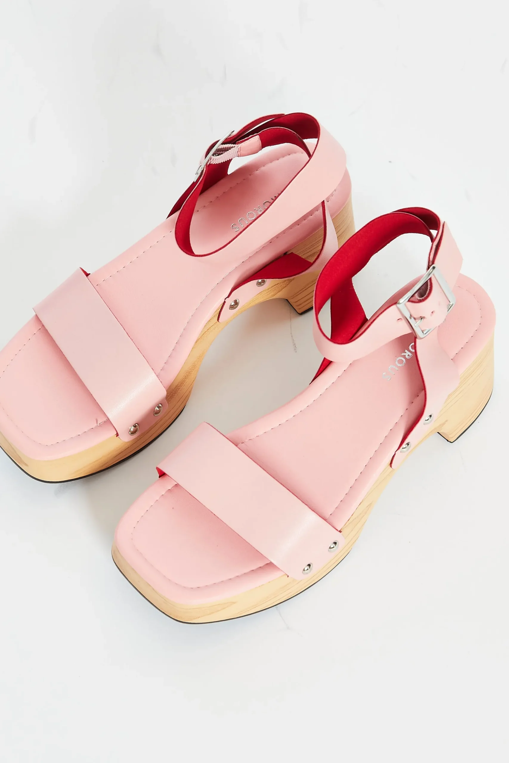 Glamorous Go To Partywear|Chic Escapes|Baby-Pink Open Toe Block-Heel Sandals -
