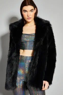 Glamorous Faux Fur & Leather|Coats|Black Faux Fur Coat -