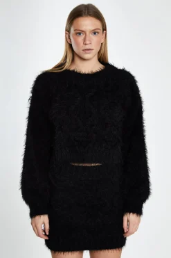 Glamorous Workwear|Co-ords|Black Knit Long Sleeve Jumper -