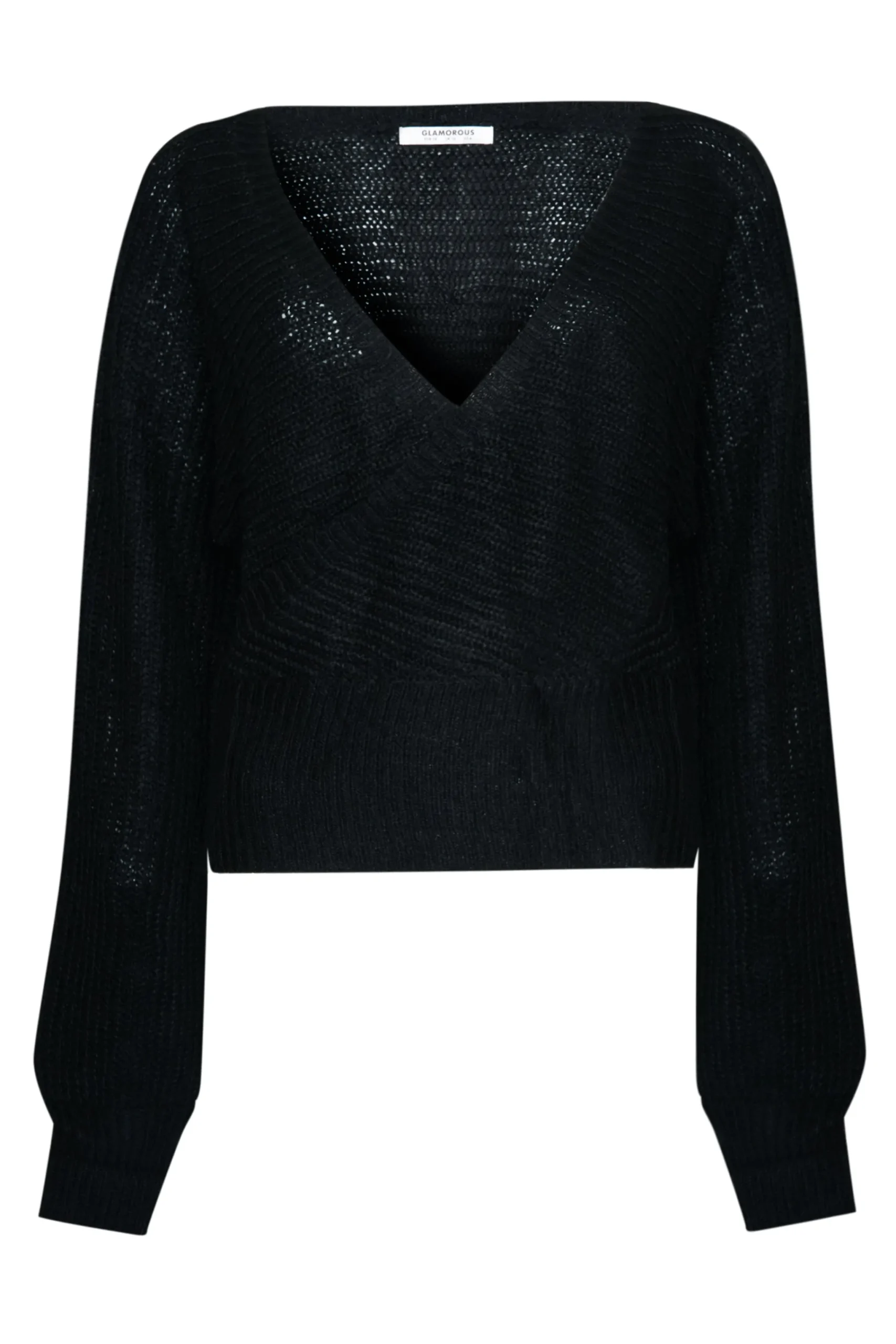 Glamorous Jumpers|Black Knit V- Neck Jumper -
