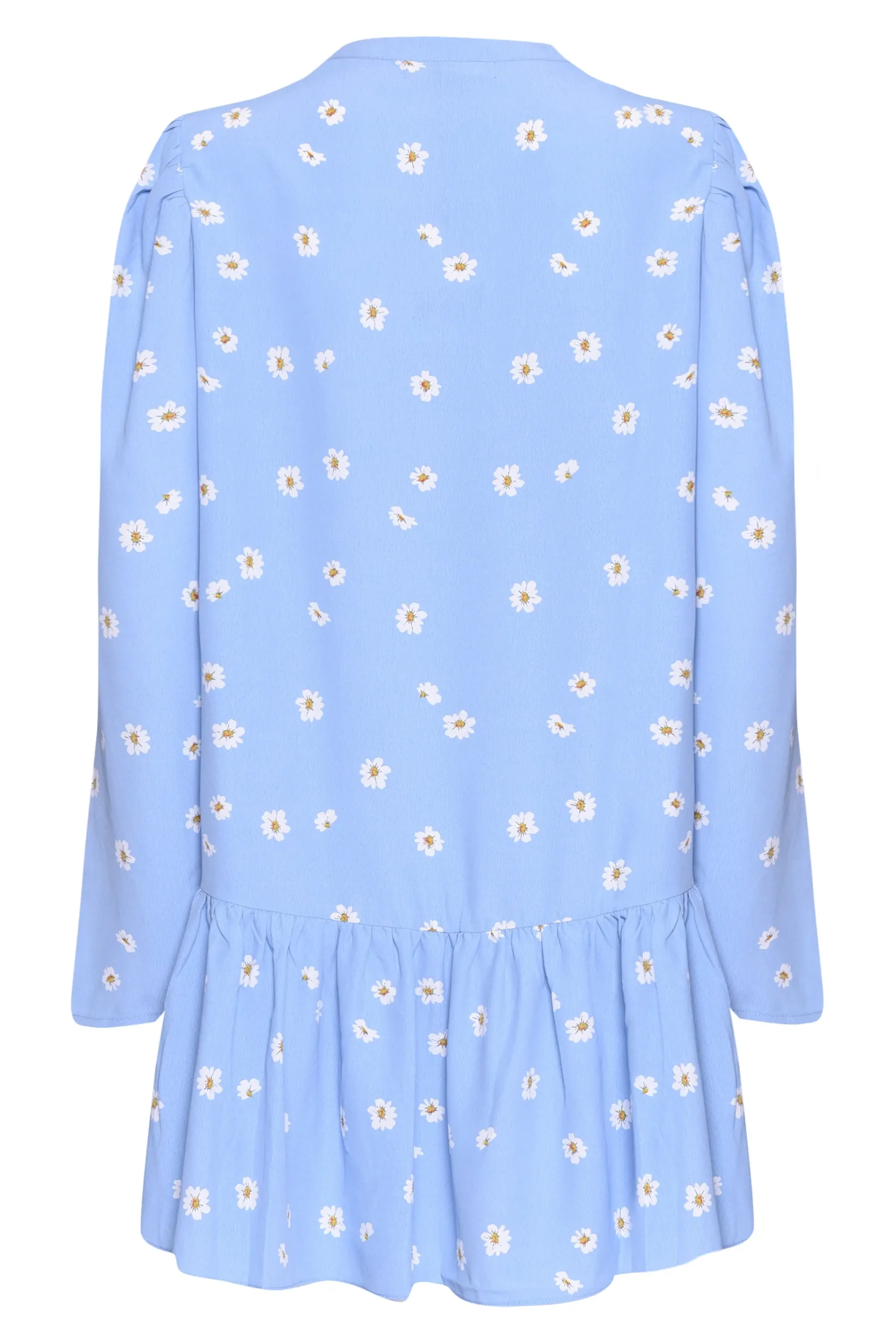 Glamorous Day Dresses|Mini Dresses|Blue Spaced Floral Tie Neck Shift Mini Dress -