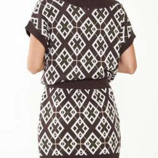 Glamorous Mini Skirts|Care Brown Geometric Mini Skirt -