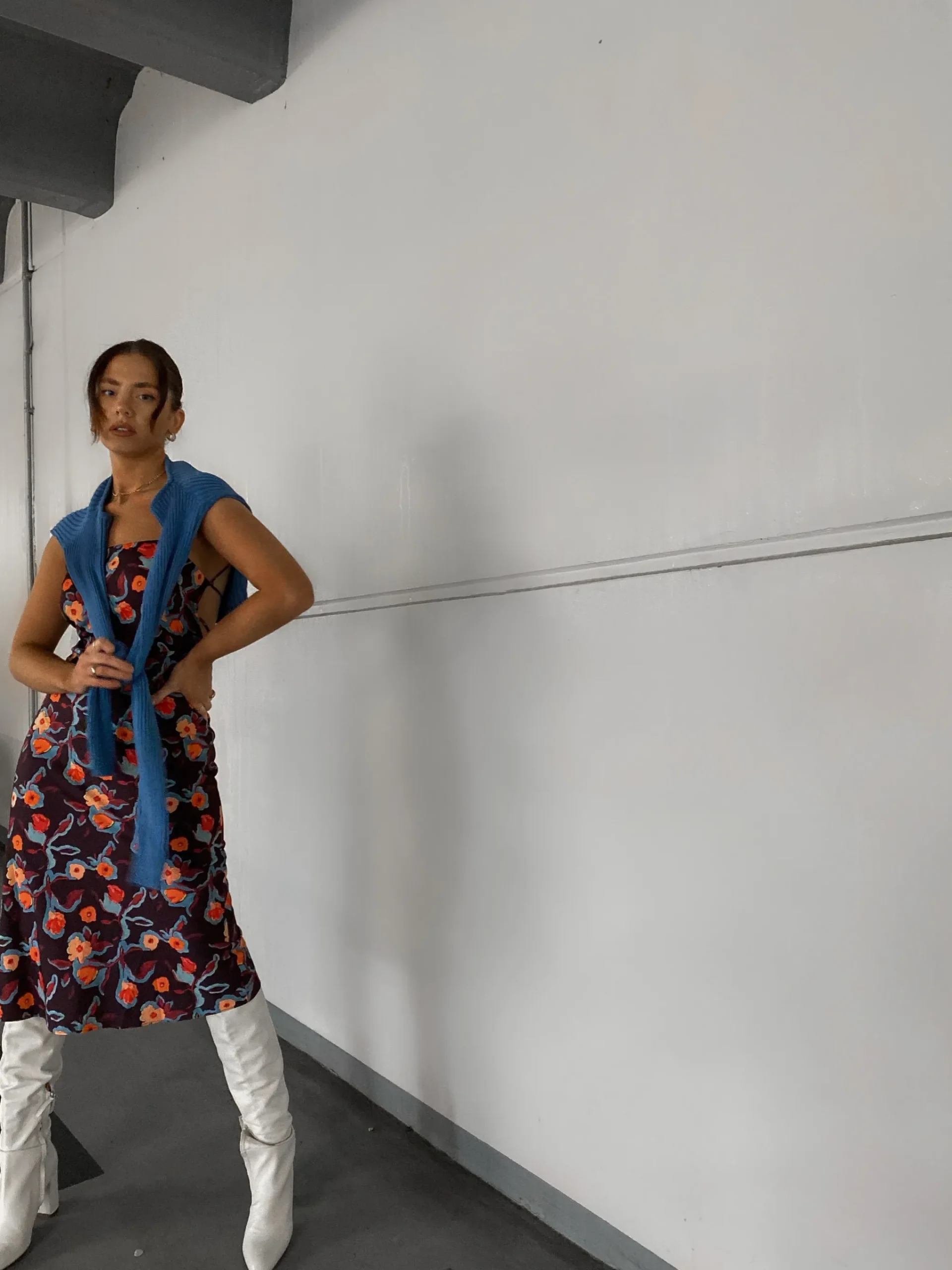 Glamorous Day Dresses|Glamorous Care: Our Sustainable Collection|Care Plum Abstract Floral strappy Tie Back Midi Dress -