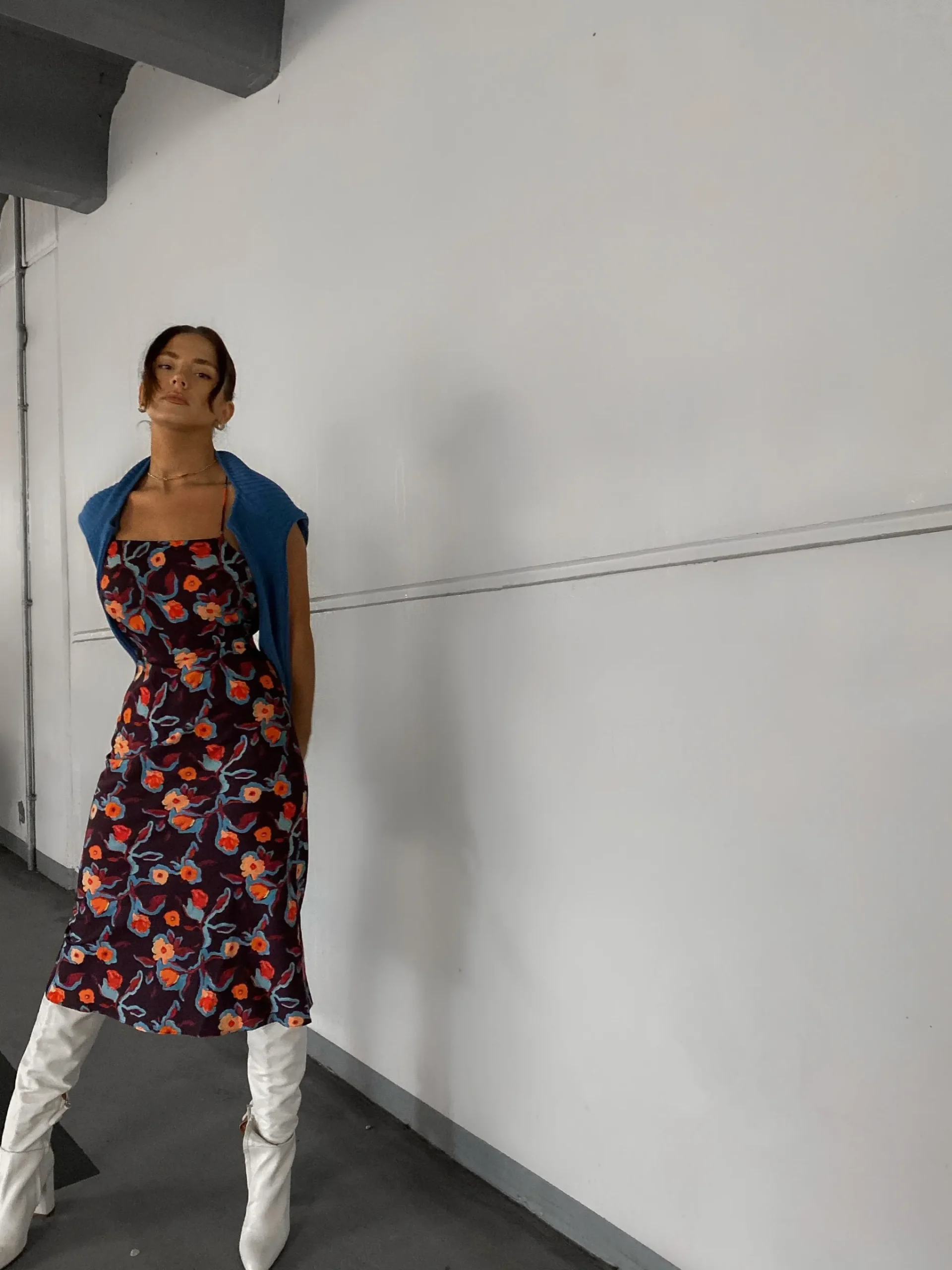 Glamorous Day Dresses|Glamorous Care: Our Sustainable Collection|Care Plum Abstract Floral strappy Tie Back Midi Dress -