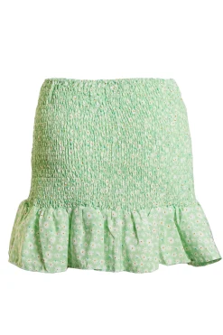 Glamorous Best Dressed Guest|Glamorous Care: Our Sustainable Collection|Care Smocked Mini Skirt with Ruffle Hem -