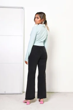 Glamorous Mom Jeans|Care Washed Black Mom Jeans -